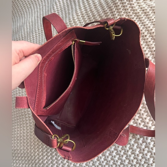 Madewell Medium Transport Tote - Cranberry/Burgundy Color - Picture 5 of 6
